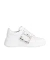 Roger Vivier Crystal-embellished Low-top Sneakers In White