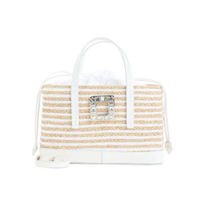 Roger Vivier Viv Skate Straw Shopping In Purple