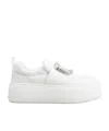Roger Vivier Viv' Up Sneakers In Leather In White