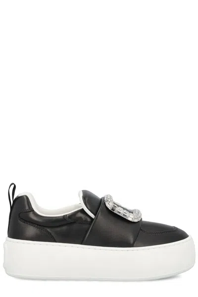 Roger Vivier Viv' Up Sneakers In Leather In Black