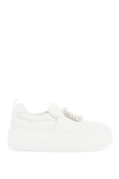 Roger Vivier Platform Sneakers Featuring Pull Tab In White