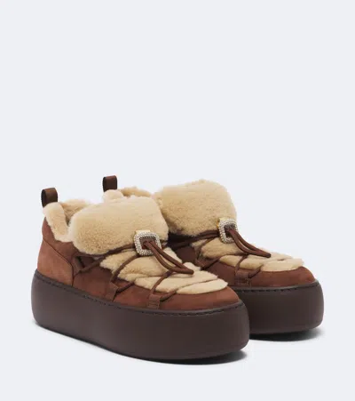 Roger Vivier Viv' Up Sneakers In Suede In Brown