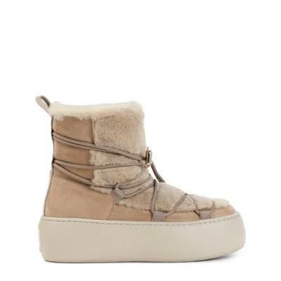 Roger Vivier Viv Up Winter Mini Fur Bootie In Suede Shearling In Brown