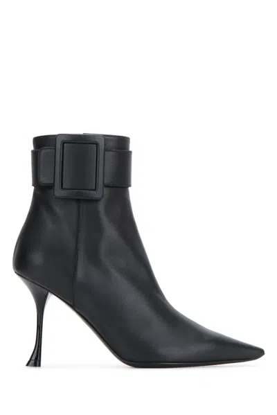 Roger Vivier 85mm Viv Ville Leather Booties In Multi