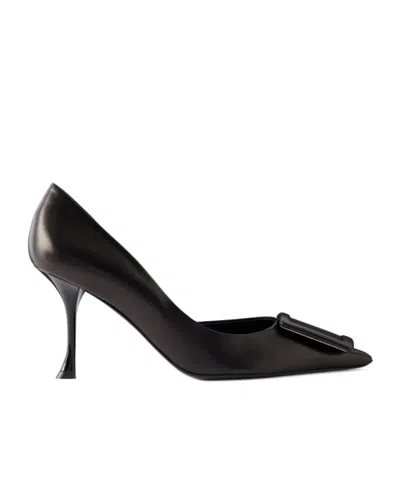 Roger Vivier Viv Ville 85 Buckled Leather Pumps In Multi