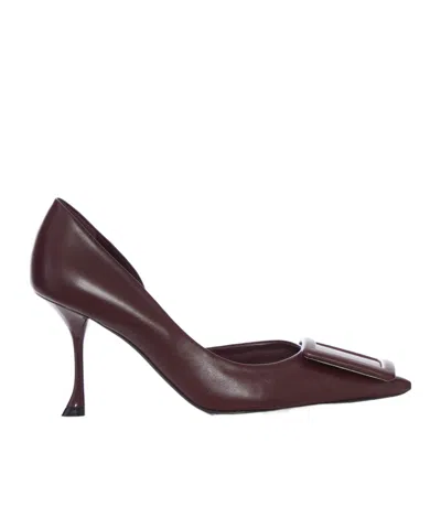 Roger Vivier Viv Ville Pointed High Heels In Brown