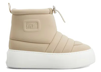 Pre-owned Roger Vivier Viv' Winter Puffy Ankle Boots Crystal Buckle (women's) Sneakers In Beige