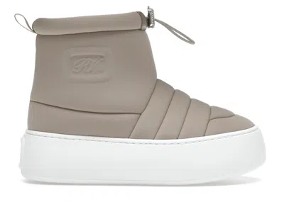 Pre-owned Roger Vivier Viv' Winter Puffy Ankle Boots Crystal Buckle (women's) Sneakers In Beige In Sand