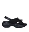 Roger Vivier 40mm Viv Run Scuba Sandals In Black