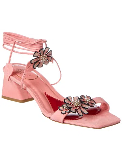 Roger Vivier Vivier Blossom Suede Sandal In Orange