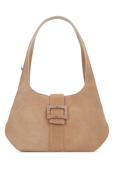 Roger Vivier Vivier Hobo Bag In Beige