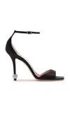 Roger Vivier Marlene 100 Crystal-embellished Satin Sandals In Black