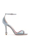 Roger Vivier Marlene Strass-heel Satin Ankle-strap Sandals In Blue