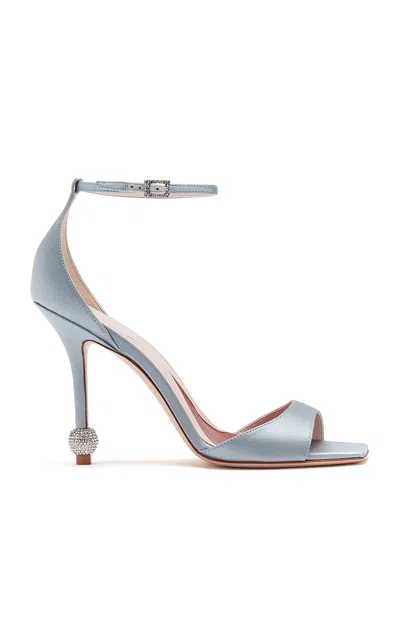 ROGER VIVIER I LOVE VIVIER STRASS-DETAIL SATIN SANDALS