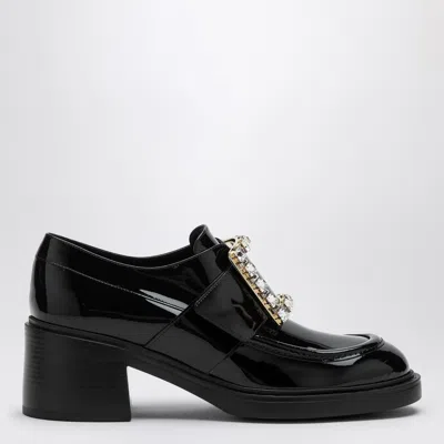 Roger Vivier Rangers 60 Crystal Buckle Pumps In Patent Leather In Black