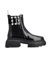Roger Vivier Wallaviv Str Buckle Chelsea Bootie In Black