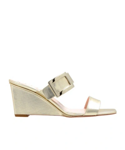 Roger Vivier Wedge Sandals In Neutral
