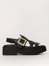 Roger Vivier Viv Rangers Buckled Flat Sandals In Black