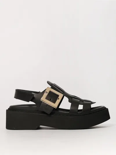 ROGER VIVIER FLAT SANDALS ROGER VIVIER WOMAN COLOR BLACK,423403002