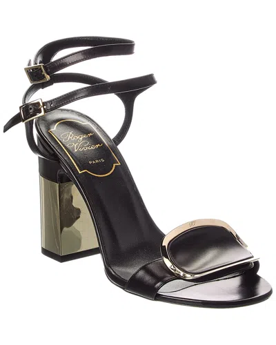 Roger Vivier West Leather Sandal In Black