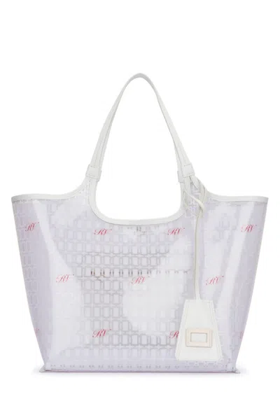 Roger Vivier White Geometric-printed Tote Bag