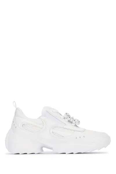 ROGER VIVIER WHITE LACE UP SNEAKERS