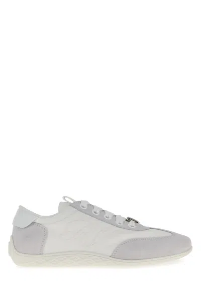 ROGER VIVIER WHITE LACE UP SNEAKERS