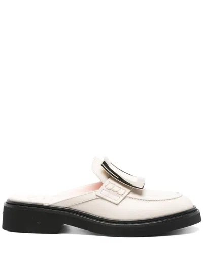 Roger Vivier White Leather Loafers