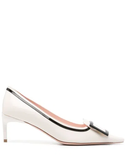 ROGER VIVIER WHITE LEATHER PUMPS