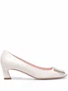 Roger Vivier Belle Patent Leather Pumps In White