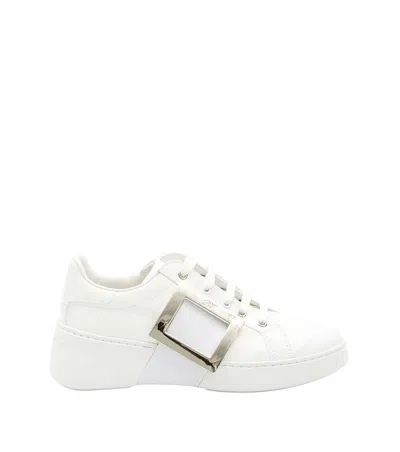 Roger Vivier White Leather Skate Sneakers
