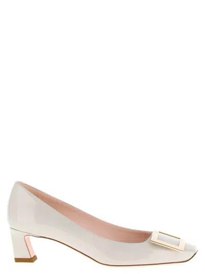 Roger Vivier White Square Toe Pumps