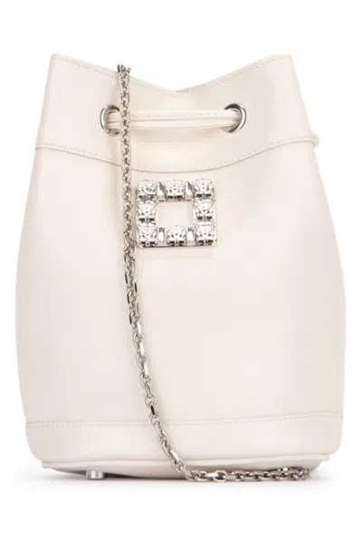 Roger Vivier White Tres Mini Bucket Bag