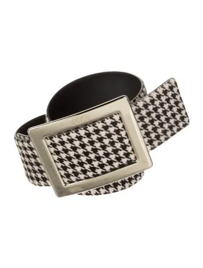 Pre-owned Roger Vivier Wide Leather Belt In Black