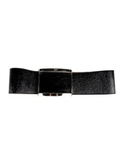 Pre-owned Roger Vivier Wide Leather Waist Belt In Black