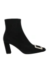 Roger Vivier Belle Vivier Buckle Chelsea Ankle Boots In Black