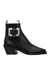 Roger Vivier Ankle Boots Leather In Black