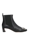 Roger Vivier Woman Ankle Boots Black Size 4.5 Leather In Black