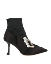 Roger Vivier Woman Ankle Boots Black Size 5.5 Textile Fibers In Black