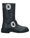 Roger Vivier Woman Ankle Boots Black Size 7 Soft Leather In Black