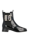 Roger Vivier Woman Ankle Boots Black Size 7.5 Soft Leather In Black