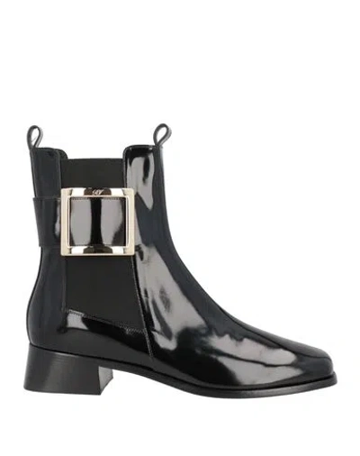 Roger Vivier Woman Ankle Boots Black Size 7.5 Soft Leather