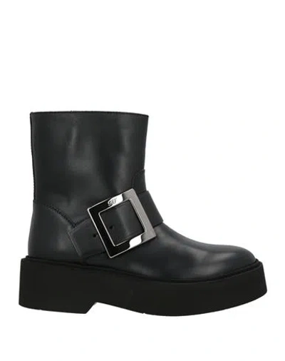 Roger Vivier Woman Ankle Boots Black Size 8 Leather