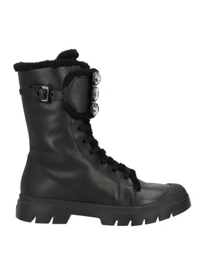 Roger Vivier Woman Ankle Boots Black Size 8 Leather