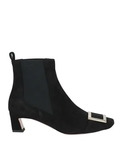 Roger Vivier Woman Ankle Boots Black Size 8 Leather