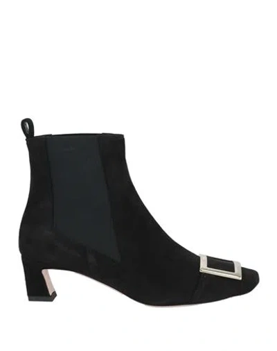 Roger Vivier Woman Ankle Boots Black Size 8 Leather In Black