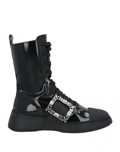 Roger Vivier Woman Ankle Boots Black Size 8 Leather