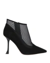 Roger Vivier Ankle Boots Aus Mesh Und Veloursleder Mit Print In Schwarz
