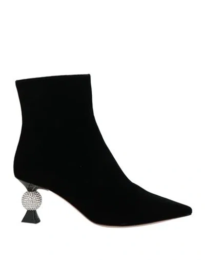 Roger Vivier Woman Ankle Boots Black Size 8 Textile Fibers