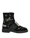 Roger Vivier Woman Ankle Boots Black Size 8 Textile Fibers In Black